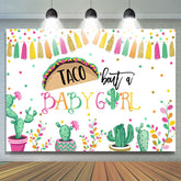 Taco Kampf A Baby Mädchen Kaktus Fiesta Babydusche Hintergrund