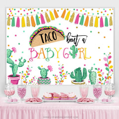 Taco Kampf A Baby Mädchen Kaktus Fiesta Babydusche Hintergrund