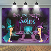 Sie Sind Magisch Zwillinge Lila Babydusche Hintergrund