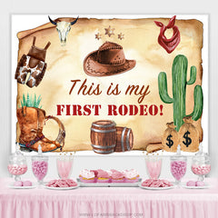 Das Ist Mein Erste Rodeo Kuh Junge Glücklich Geburtstag Hintergrund