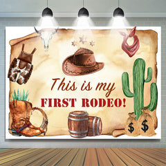 Das Ist Mein Erste Rodeo Kuh Junge Glücklich Geburtstag Hintergrund