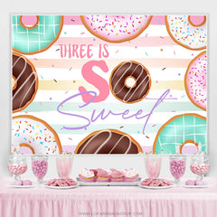 Drei Ist So Süss Bunt Krapfen Geburtstag Hintergrund