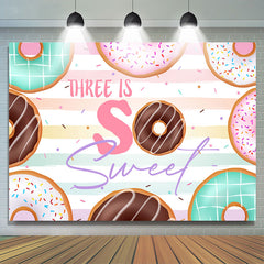 Drei Ist So Süss Bunt Krapfen Geburtstag Hintergrund