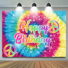 Tie-Dye 60er Jahre Hippie Thema Glücklich Geburtstag Hintergrund