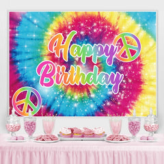 Tie-Dye 60er Jahre Hippie Thema Glücklich Geburtstag Hintergrund
