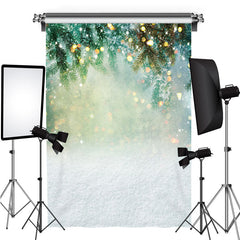 Baum Schnee Gold Funkeln Bokeh Winter Weihnachten Party Hintergrund