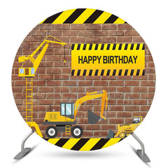 LKW Ziegel Glücklich Geburtstag Runden Hintergrund Für Junge