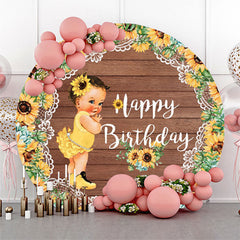 Drehsohle Hölzern Runden Geburtstag Hintergrund Für Mädchen