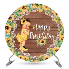 Drehsohle Hölzern Runden Geburtstag Hintergrund Für Mädchen