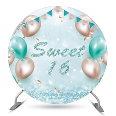 Türkis Ballon Süß 16 Geburtstag Runden Hintergrund