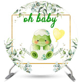 Schildkröte Grüne Blätter Ballon Runden Babydusche Hintergrund