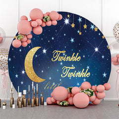 Funkeln Wenig Stern Nacht Babydusche Runden Hintergrund