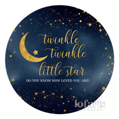Funkeln Stern Dunkel Blau Kreis Baby Dusche Hintergrund