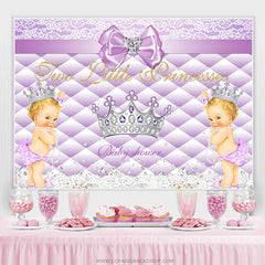 Zwei Wenig Prinzessinnen Lila Krone Babydusche Hintergrund
