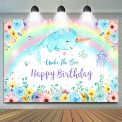 Unter Der Meer Glücklich Geburtstag Hintergrund Für Mädchen Party