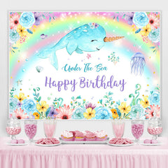 Unter Der Meer Glücklich Geburtstag Hintergrund Für Mädchen Party