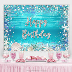 Unter der Meeresperlmutt Muschel Glücklich Geburtstag Hintergrund