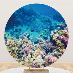 Unterwasser Koralle Riff Und Fisch Runden Hintergrund Für Sommer