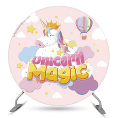 Einhorn Magie Rosa Runden Hintergrund Für Mädchen Party