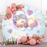 Einhorn Stern Und Liebe Baby Dusche Kreis Hintergrund