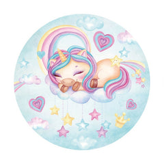 Einhorn Stern Und Liebe Baby Dusche Kreis Hintergrund