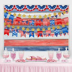 Vereinigt Zustände Flagge Mit Gold Stern Thema Holz Hintergrund