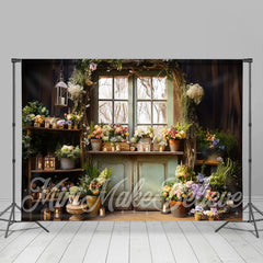 Ranke Bunt Wenig Blumen Fenster Frühling Hintergrund