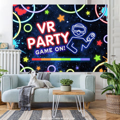 Vr Spiel auf Graffiti Glücklich Geburtstags Party Hintergrund