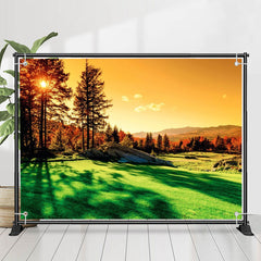 Warm Sonnenuntergang Natürlich Berg Wald Frühling Hintergrund