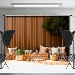 Warm Holz Wand Kissen Grün Strauch Frühling Hintergrund