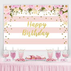 Aquarell Blume Rosa Blumen Glücklich Geburtstag Hintergrund
