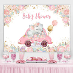 Aquarell Rosa Elefant babydusche Party Hintergrund