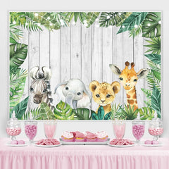 Aquarell Safari Tiere Hintergründe für babydusche