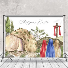 Aquarell Drei Mädchen Religiös Ostern Hintergrund