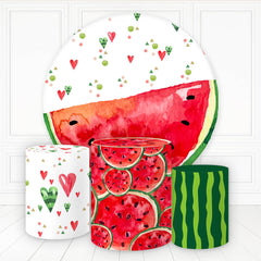 Wassermelone Herz Sommer Thema Runden Geburtstag Hintergrund Bausatz