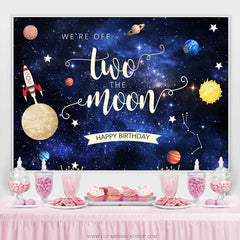 Wir Sind Aus Zwei Der Mond Glücklich Geburtstag Hintergrund Für Kind