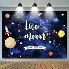 Wir Sind Aus Zwei Der Mond Glücklich Geburtstag Hintergrund Für Kind