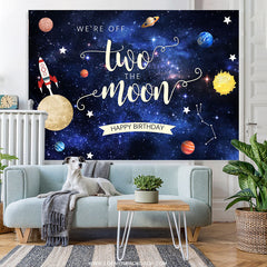 Wir Sind Aus Zwei Der Mond Glücklich Geburtstag Hintergrund Für Kind