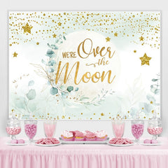 Wir Sind Über Der Mond Golden Sterne babydusche Hintergrund