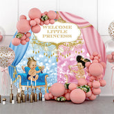Willkommen Wenig Prinzessin Babydusche Kreis Hintergrund