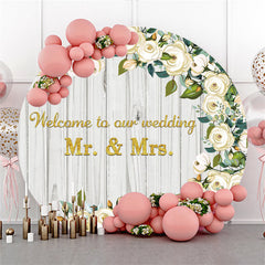 Willkommen Zu Unser Hochzeit Blume Hochzeit Runden Hintergrund