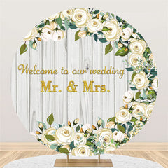 Willkommen Zu Unser Hochzeit Blume Hochzeit Runden Hintergrund