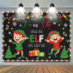 Was Elf Wille Der Baby Sei Weihnachten Babydusche Hintergrund
