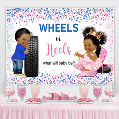 Räder Oder Absätze Rosa Und Blau Stern babydusche Backdorp