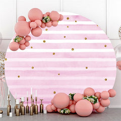 Weiß Und Rosa Streifen Runden Glücklich Geburtstag Hintergrund