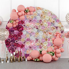Weiß Und Lila Blumen Runden Hochzeit Dekoration Hintergrund