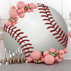 Weiß Und Rot Baseball Runden Glücklich Geburtstag Hintergrund
