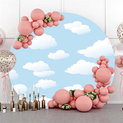 Weiß Wolken Blau Runden Glücklich Geburtstag Hintergrund Für Junge