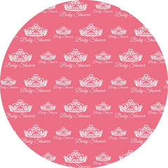 Weiß Krone Runden Rosa Babydusche Hintergrund Für Mädchen
