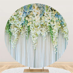 Weiß Blumen Und Blatt Vorhang Themenorientiert Hochzeit Hintergrund